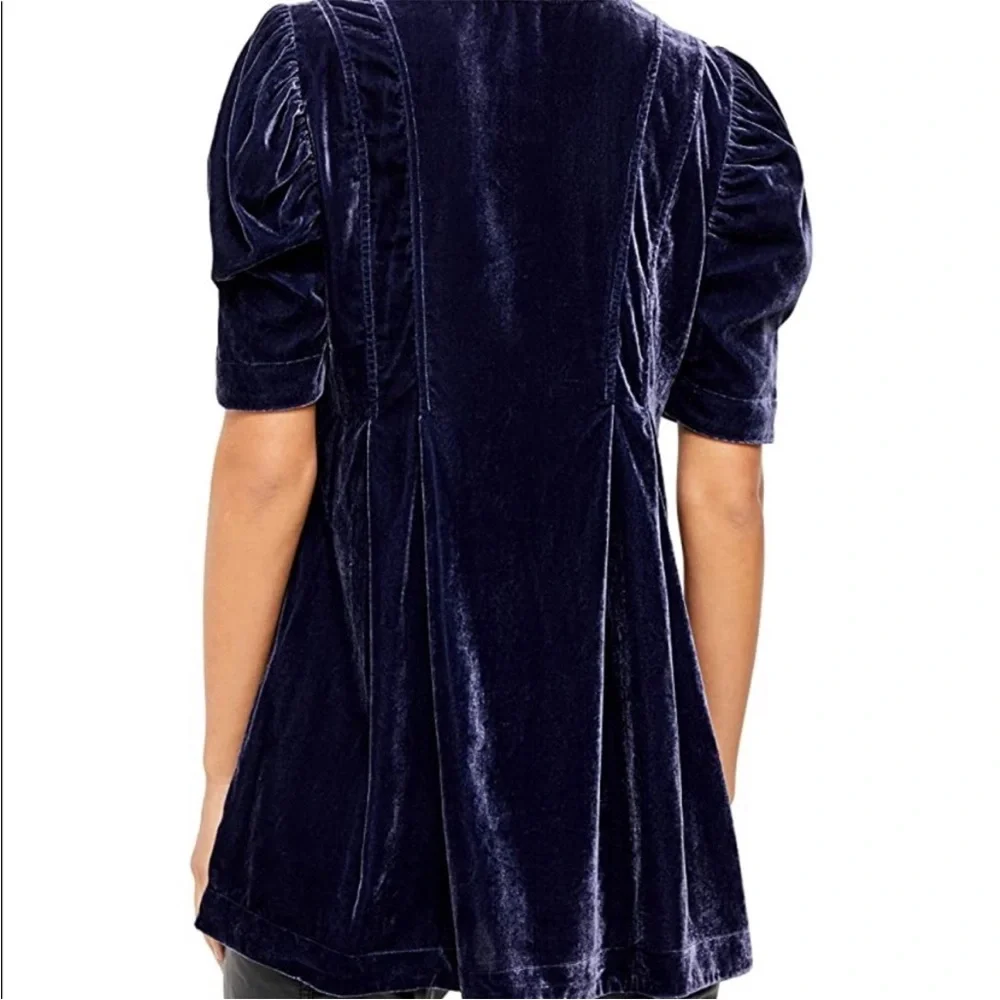Free People Adelle Velvet Tunic/Mini Dress in Indigo Lost   Sz M